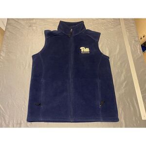 Pitt Panthers Sweater Vest Mens Medium Fleece Zip Up Equestrian Pittsburgh